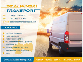 Transport, przeprowadzki, paczki, meble, AGD, RTV, rowery, inne - cała Polska, Holandia, Belgia