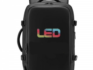 Black Travel LED Backpack / Stylish Black Travel LED Backpack with USB Charging Port