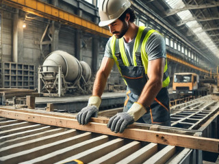 Pracownik produkcji prefabrykatów - rury betonowe