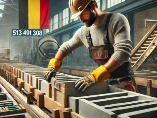 Pracownik produkcji prefabrykatów